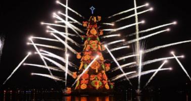 Grootste drijvende kerstboom ter wereld Rio de Janeiro