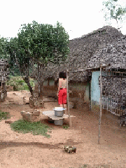 idyllisch dorp India, lokale bevolking