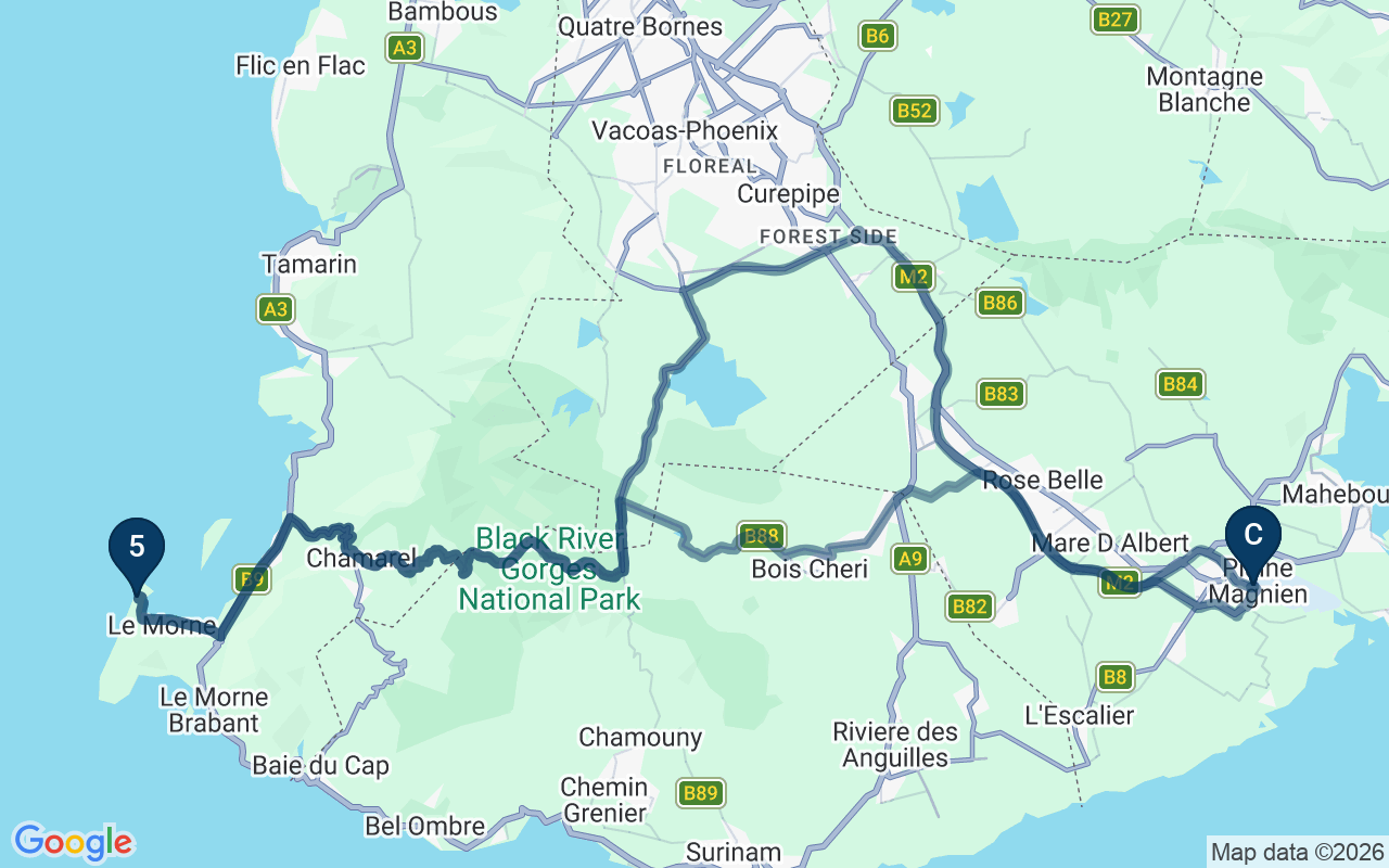 Kaart met de route van deze rondreis