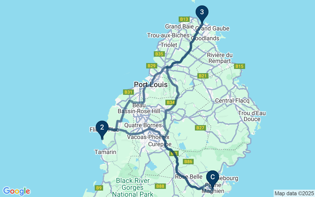 Kaart met de route van deze rondreis