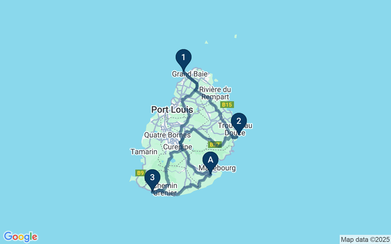Kaart met de route van deze rondreis