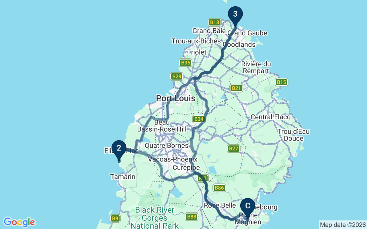 Kaart met de route van deze rondreis