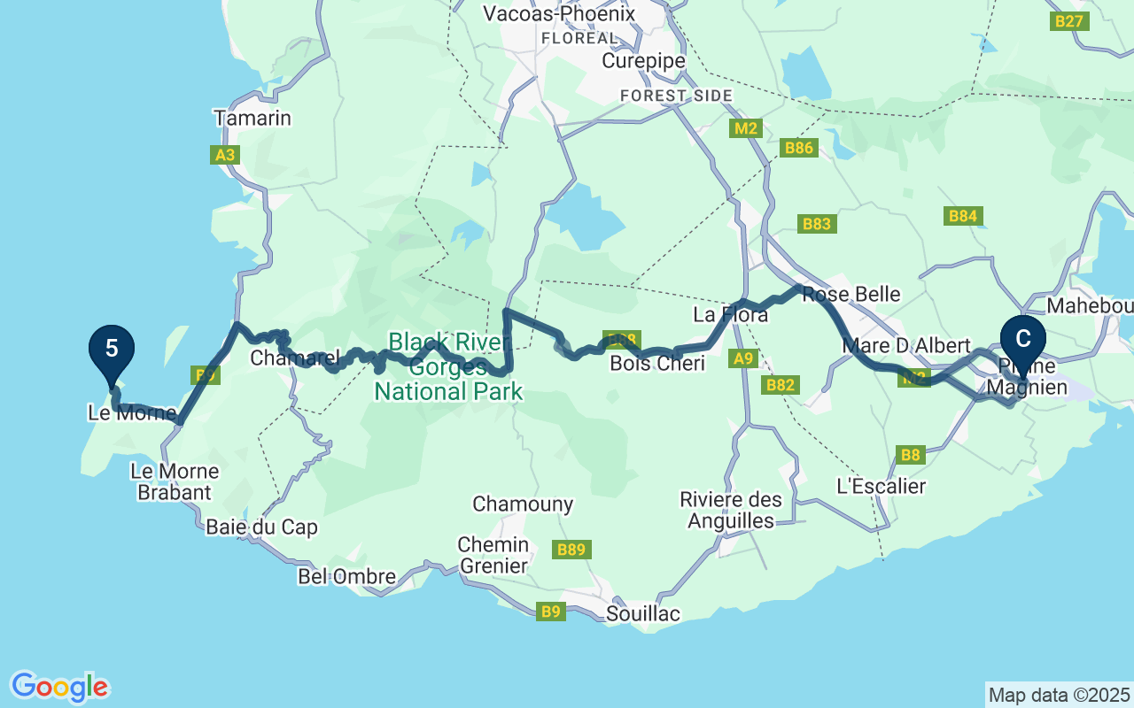 Kaart met de route van deze rondreis