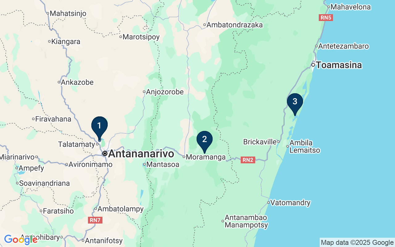 Kaart met de route van deze rondreis