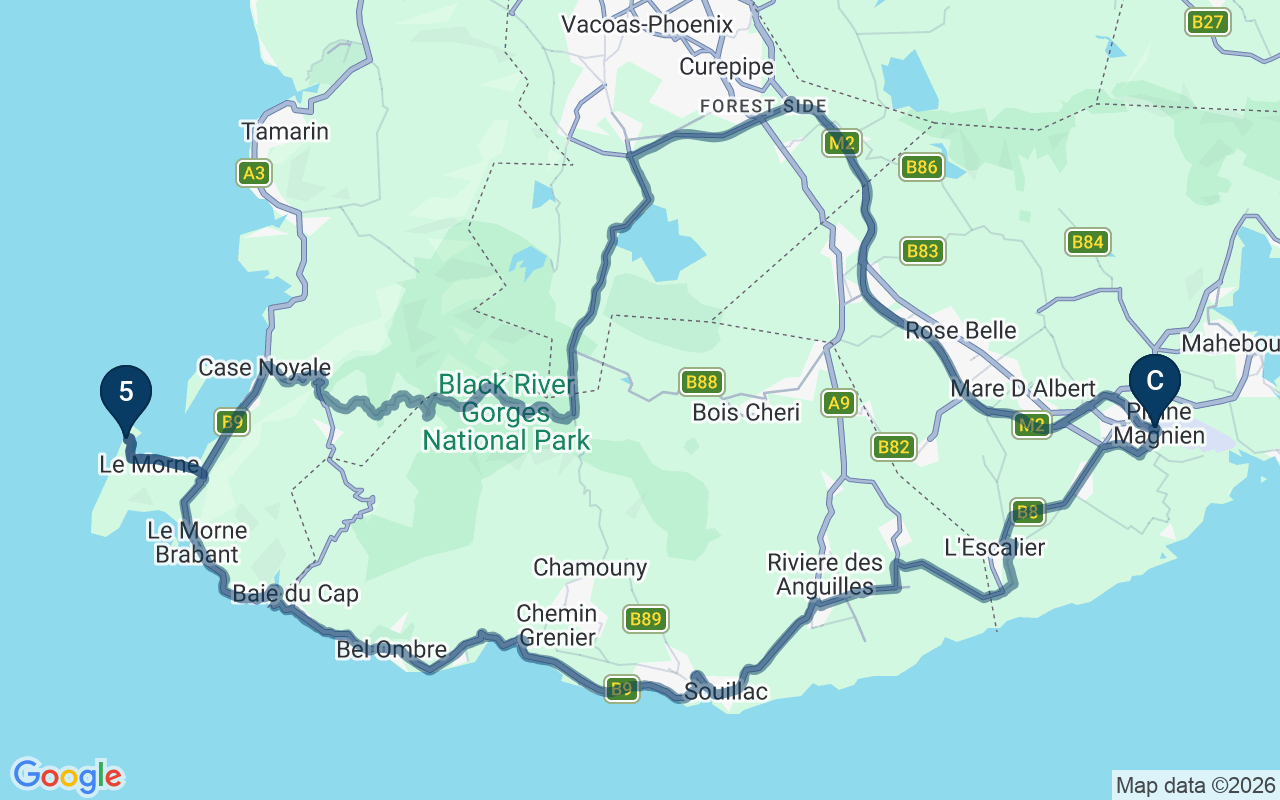 Kaart met de route van deze rondreis