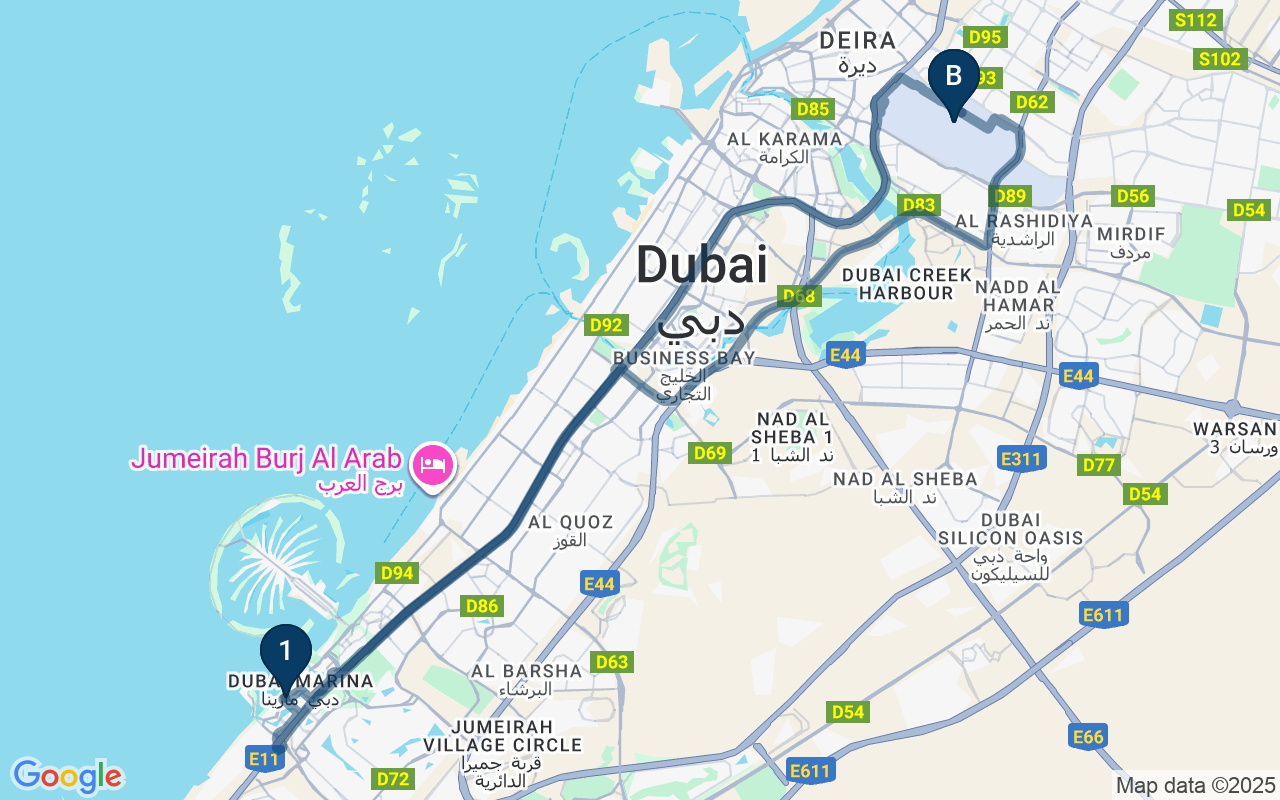 Kaart met de route van deze rondreis