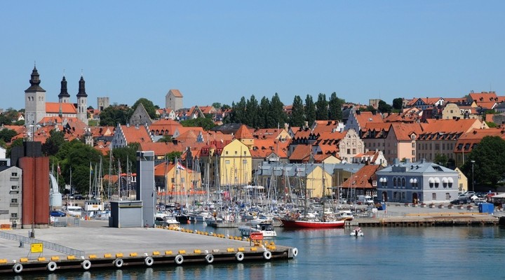 Haven van Visby in Gotland - Zweden