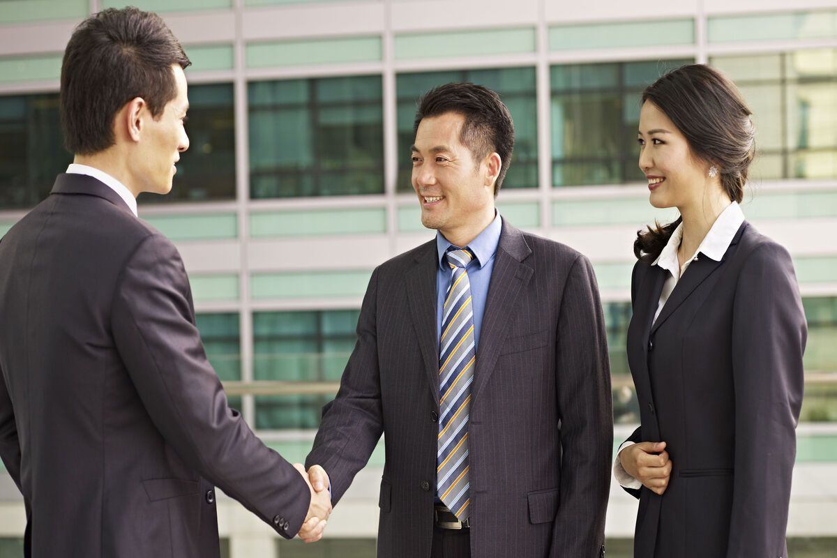 Handen schudden, begroeting China