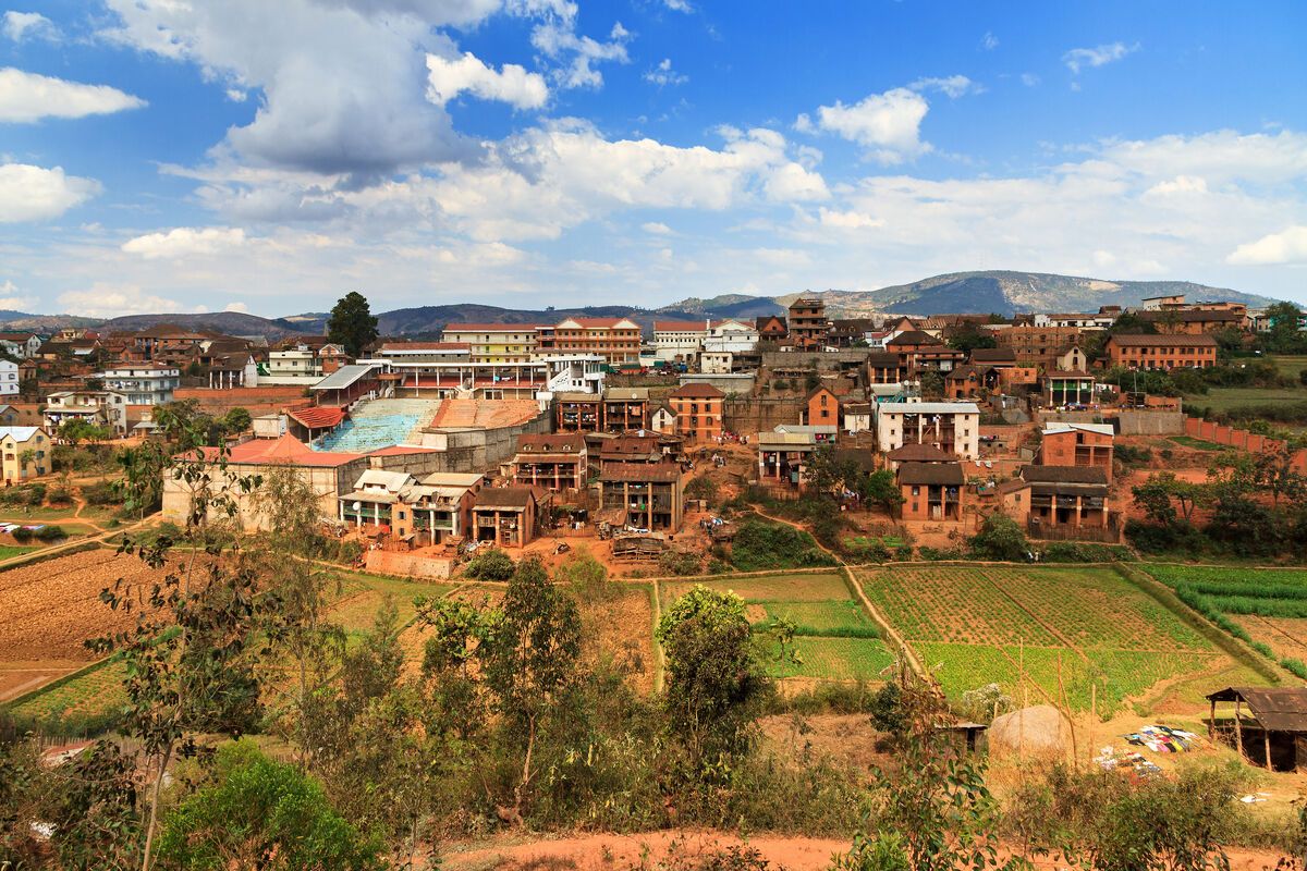 De traditionele huizen in Ambositra