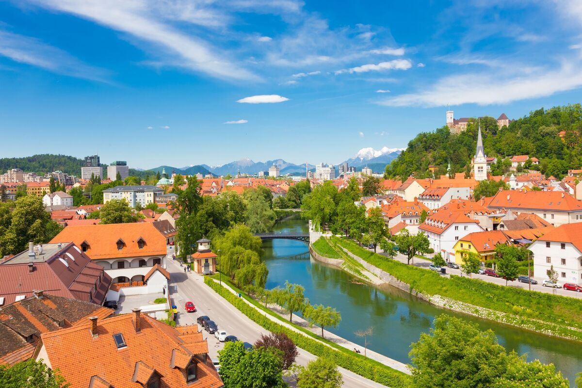 De Sloveense hoofdstad Ljubljana