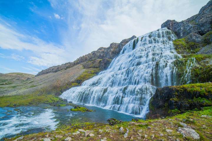 De Dynjandi waterval in de Westfjorden