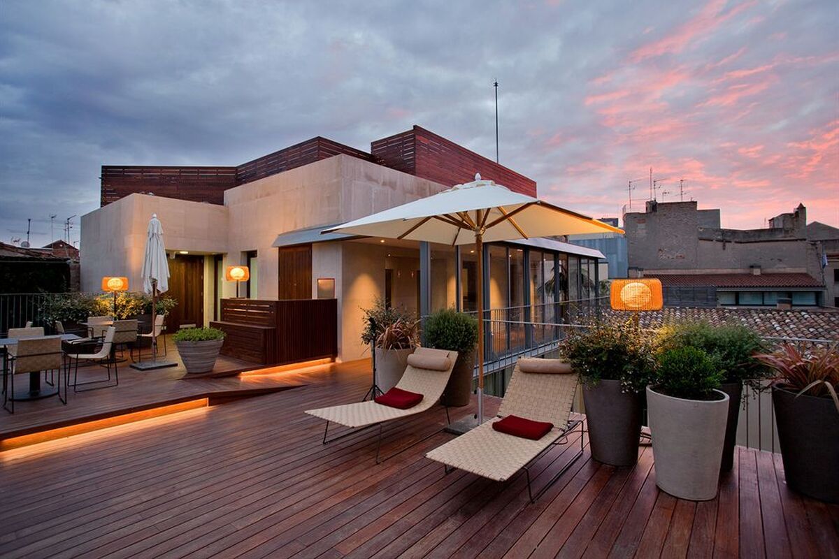 Het terras van het Mercer Hotel Barcelona