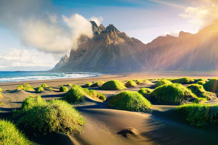 Stokksnes in de zomer