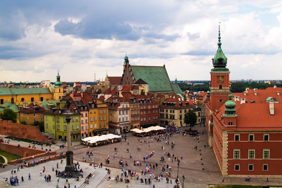 het oude stadsplein van warschau 