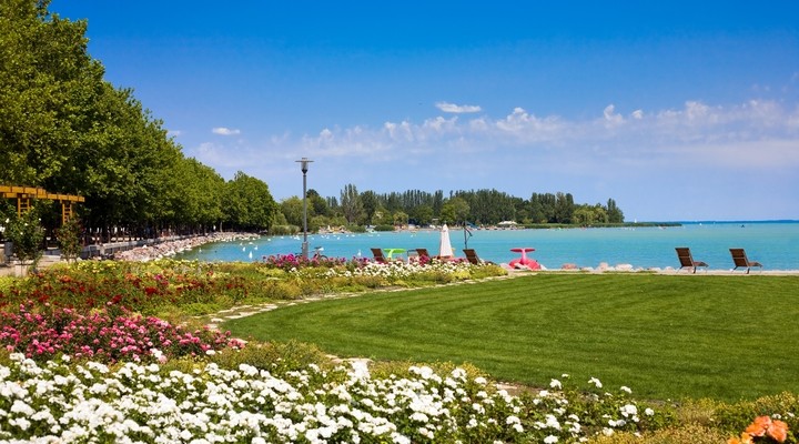 Strand van Balatonfured, Hongarije