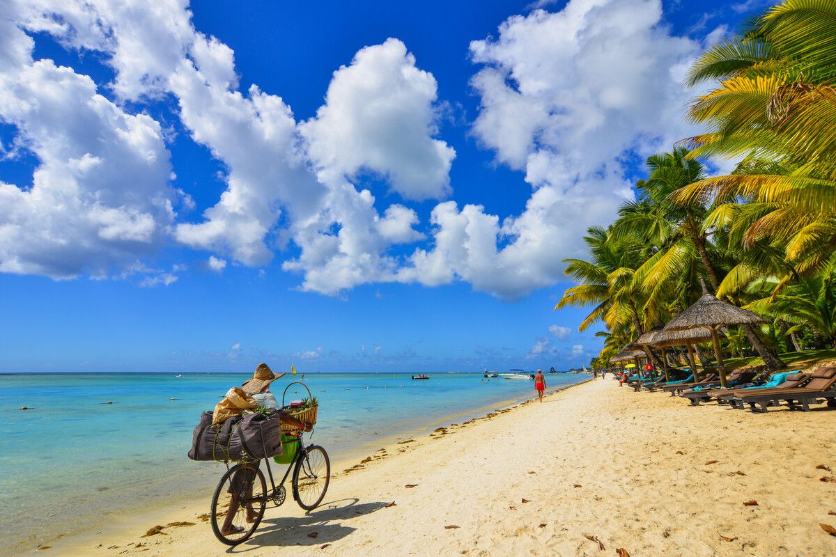 Het strand van van Pointe aux piments