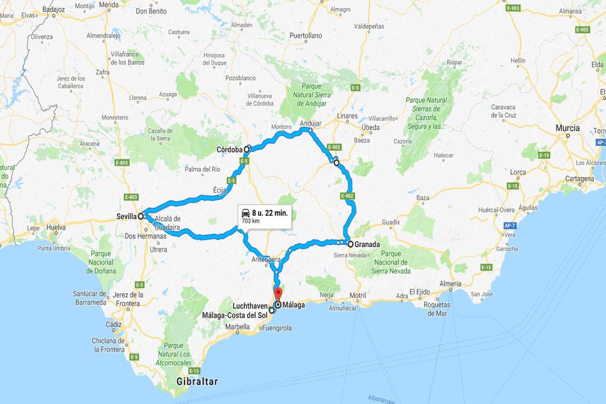 Kaart rondreis Koningssteden van Spanje (in Paradores)