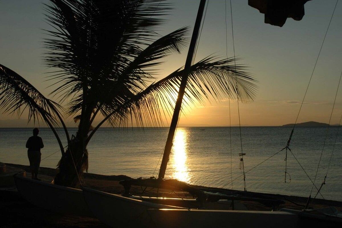 Zonsondergang Malawi, Afrika