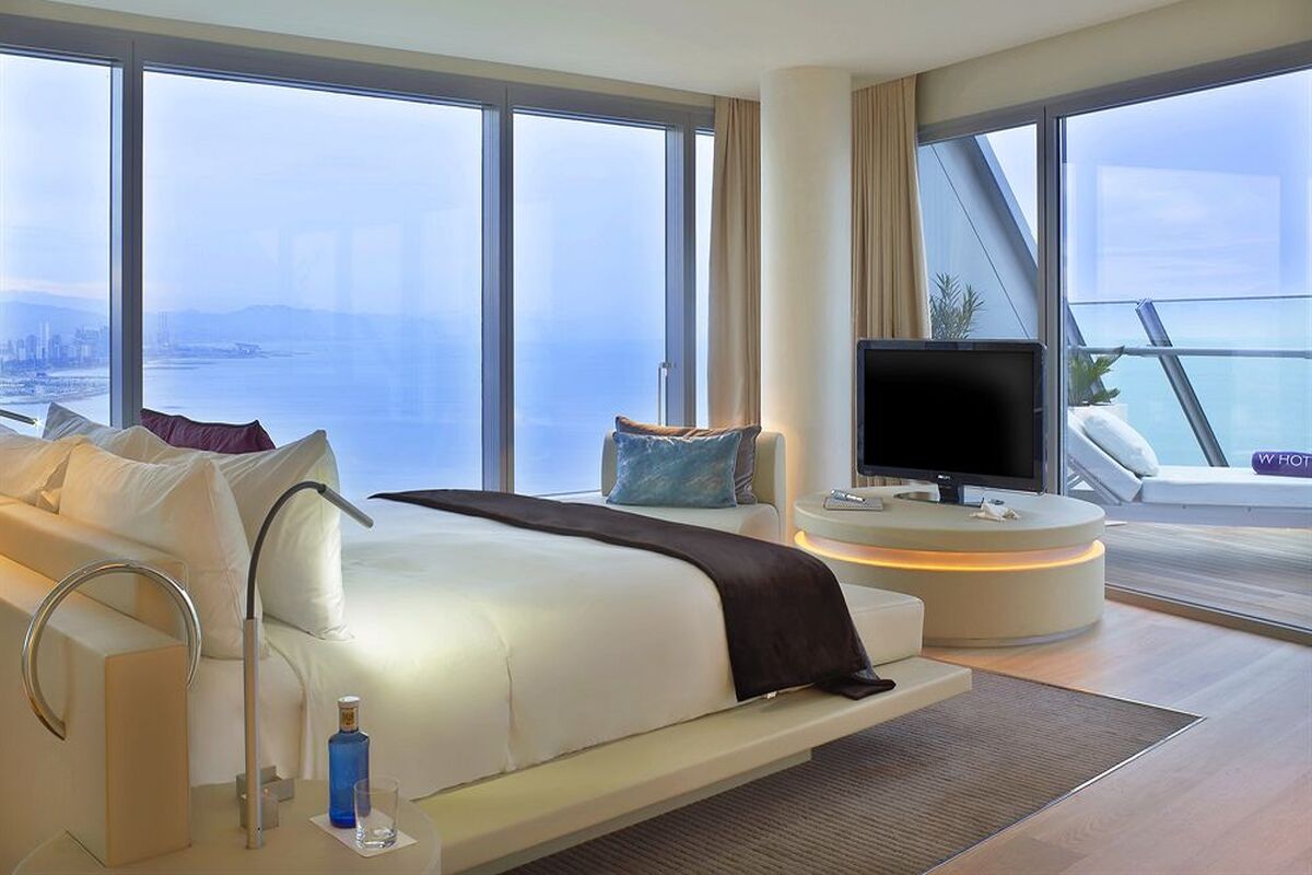 Een van de kamers in het W Barcelona