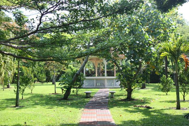 De tuin bij Hotel Bougainvillea