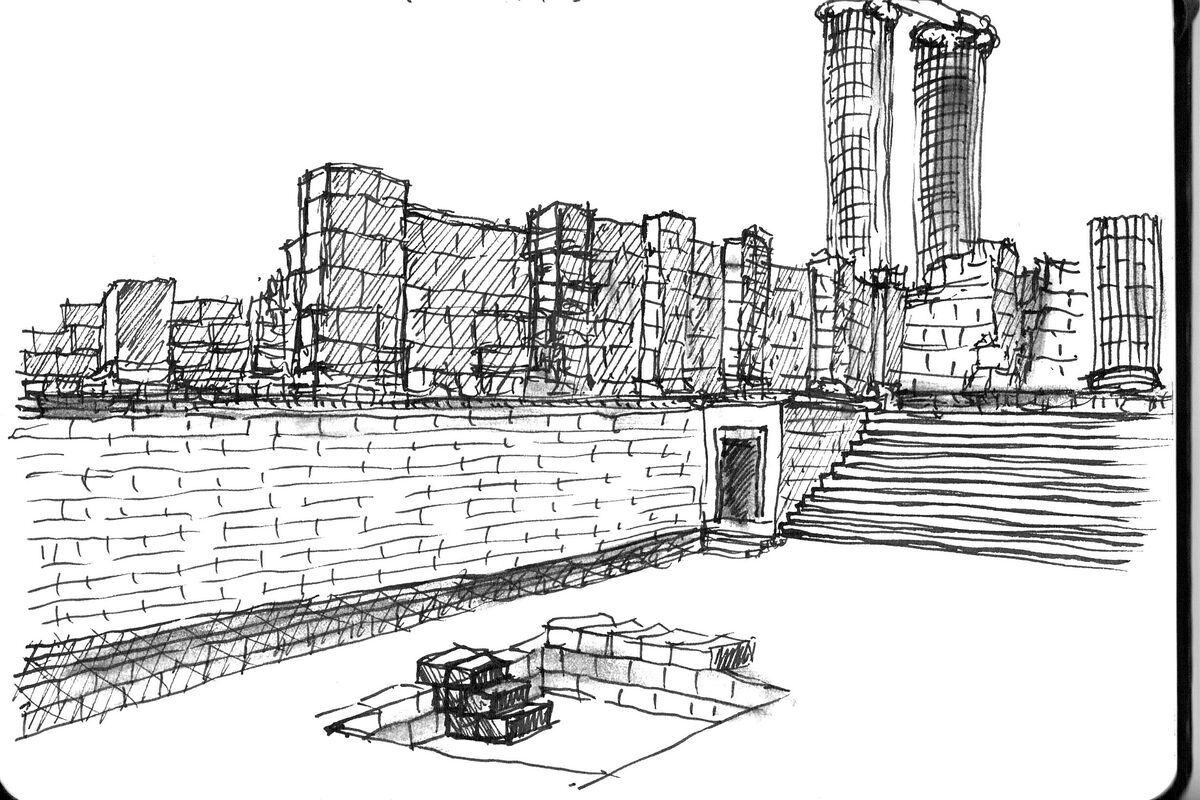 Didyma Apollo tempel, tekening J. Meeus