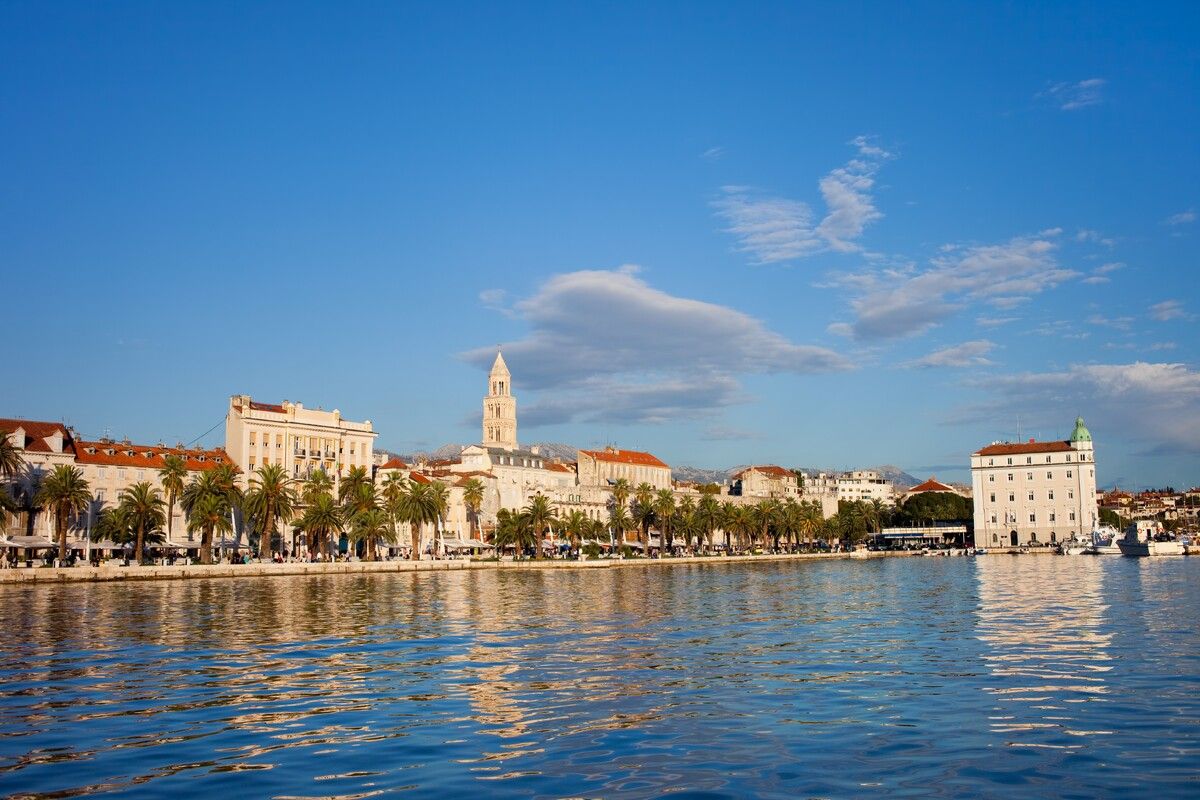 Split aan de Adriatische Zee, Kroatie