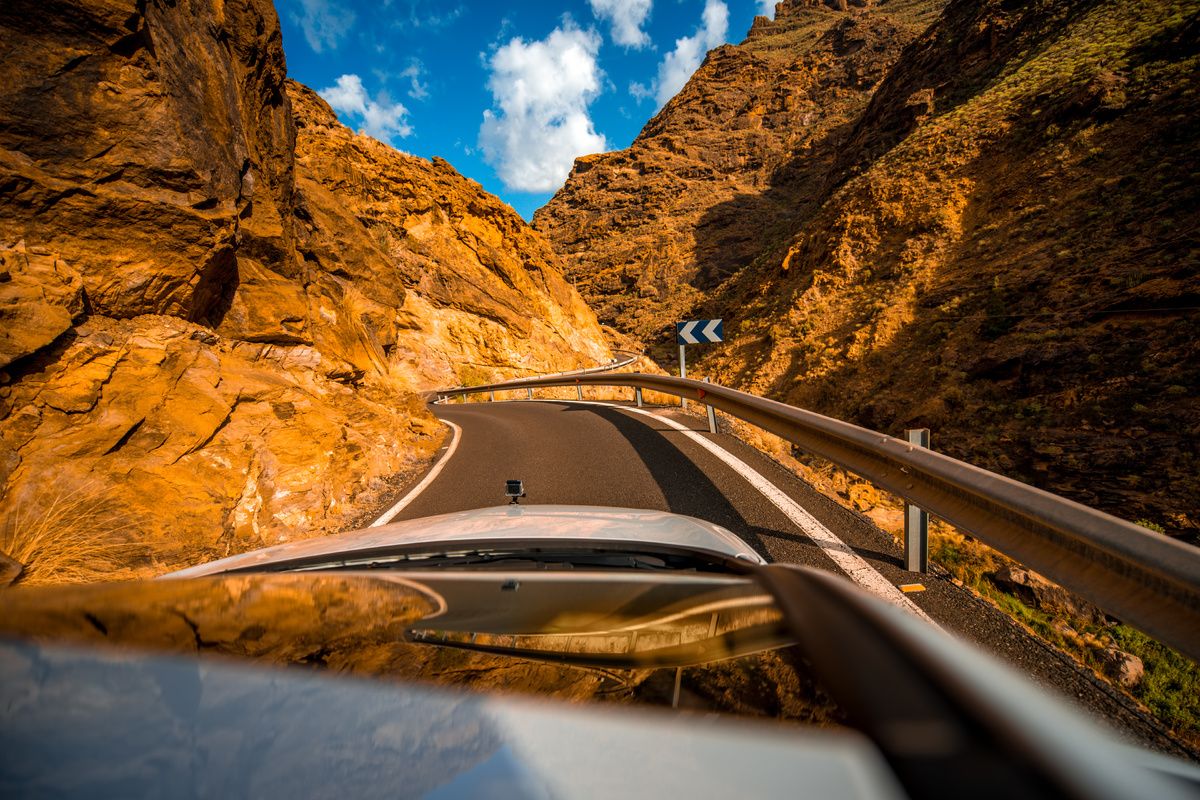 Een van de wegen op Gran Canaria