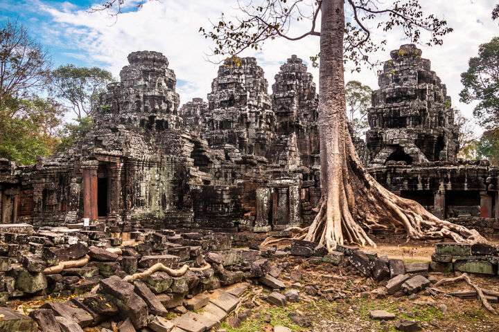 Oude tempels van Ta Phrom, Angkor Wat
