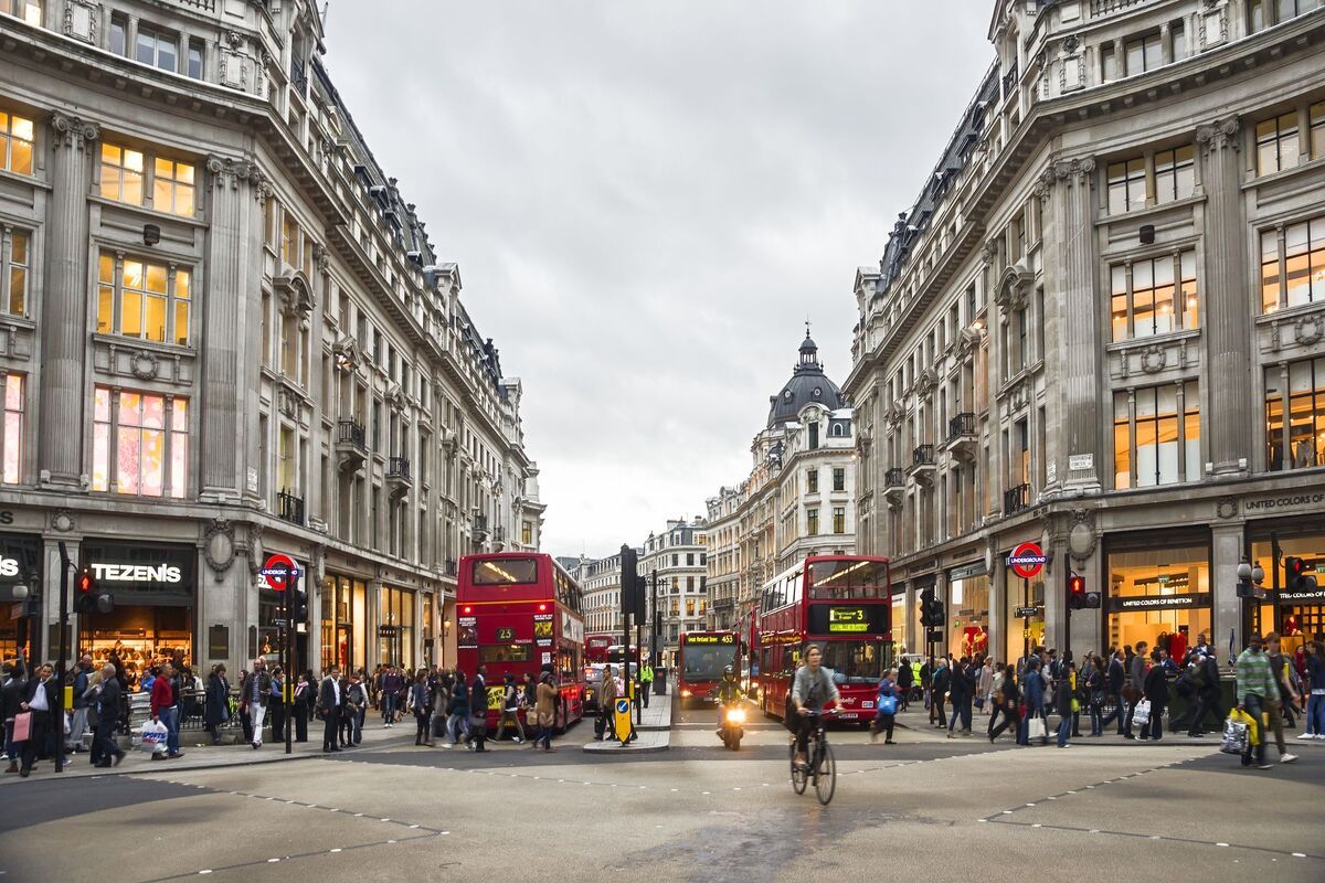 Oxford Street winkelstraat shoppen in Londen