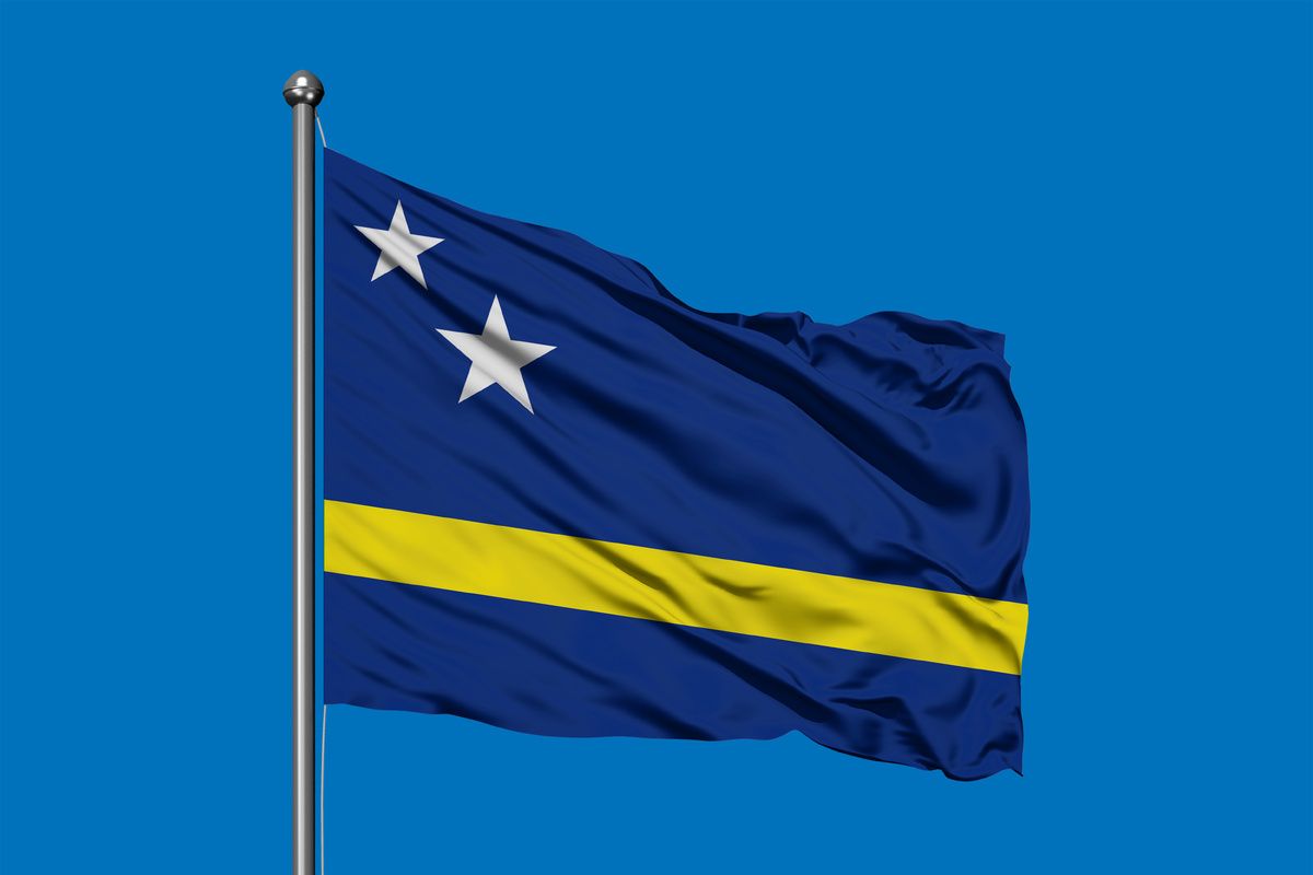De vlag van Cura&ccedil;ao