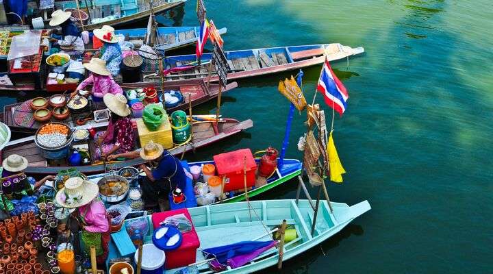 Floating market in Thailand