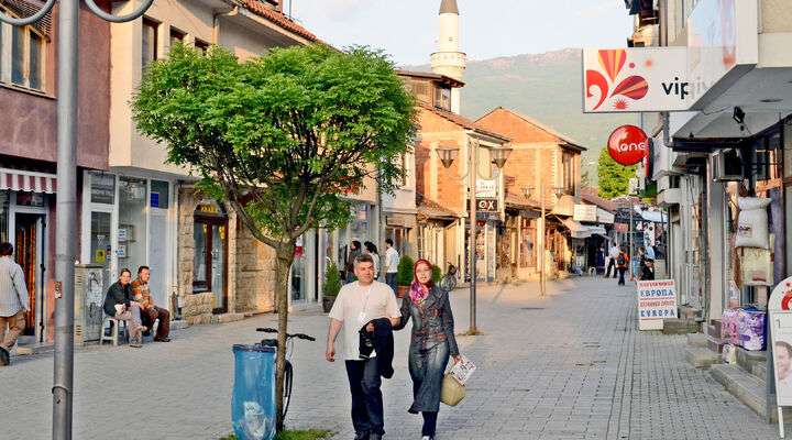 Straatbeeld Ohrid, Macedonie