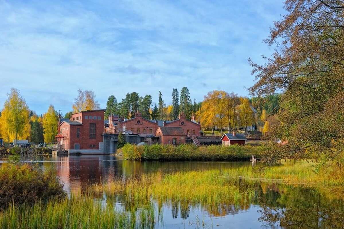 Het dorp Verla met de hout- en kartonmolen
