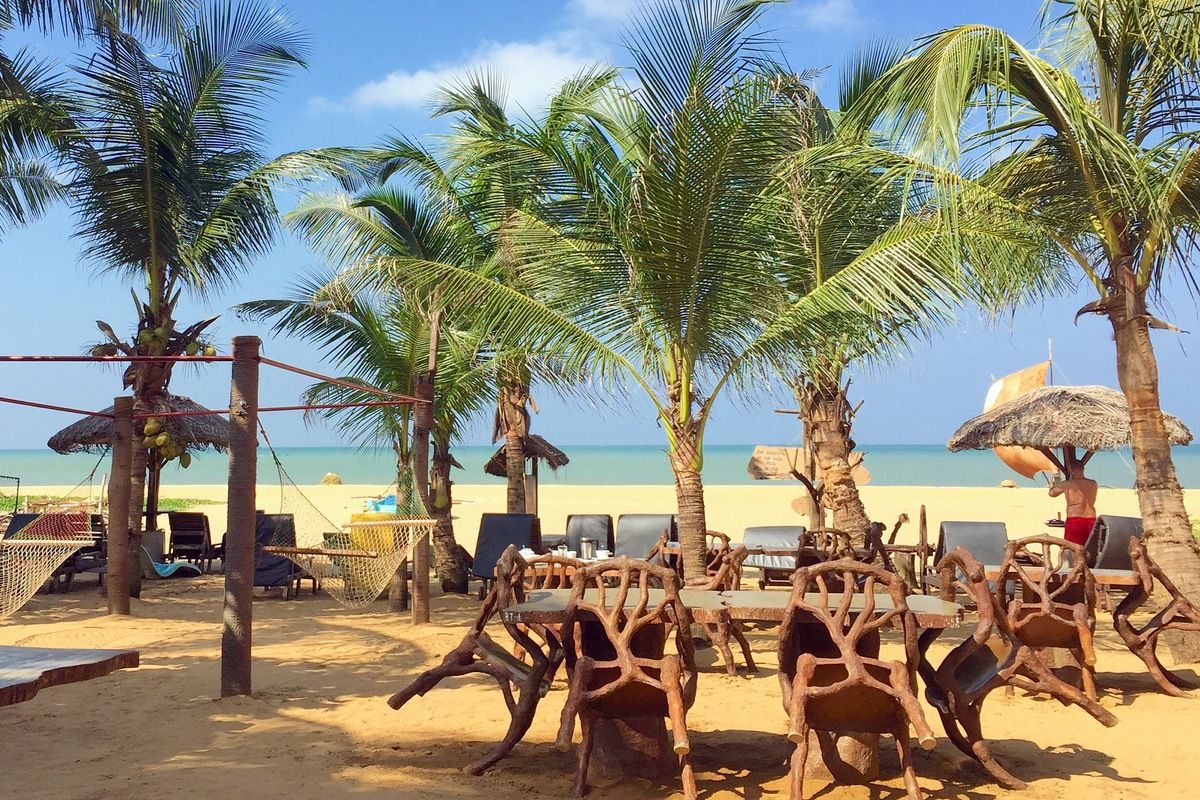 Het uitzicht vanuit de Beach Lodge