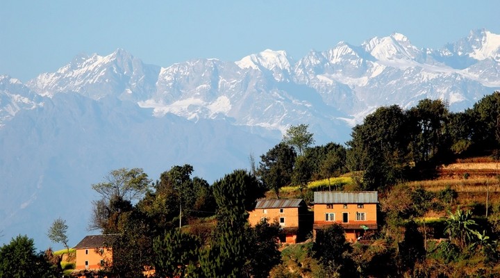 Huizen in Nagarkot, Nepal