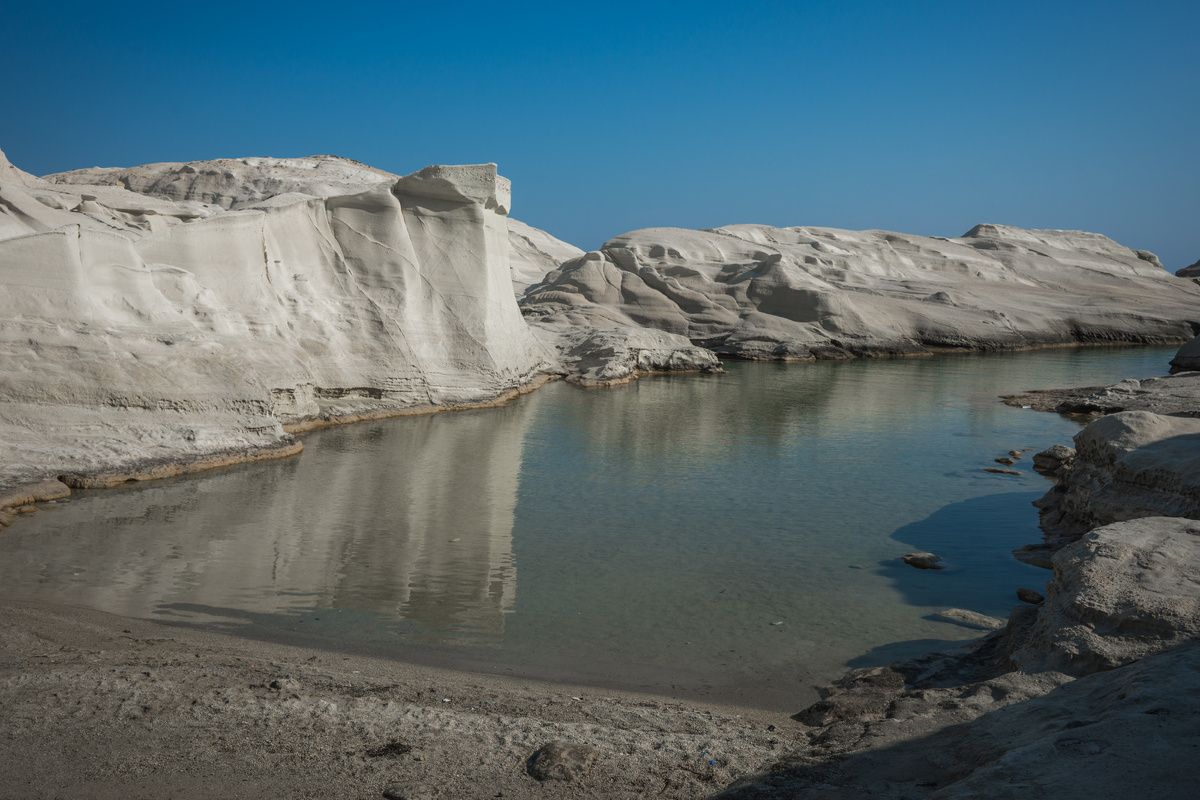 Het maanlandschap op Milos