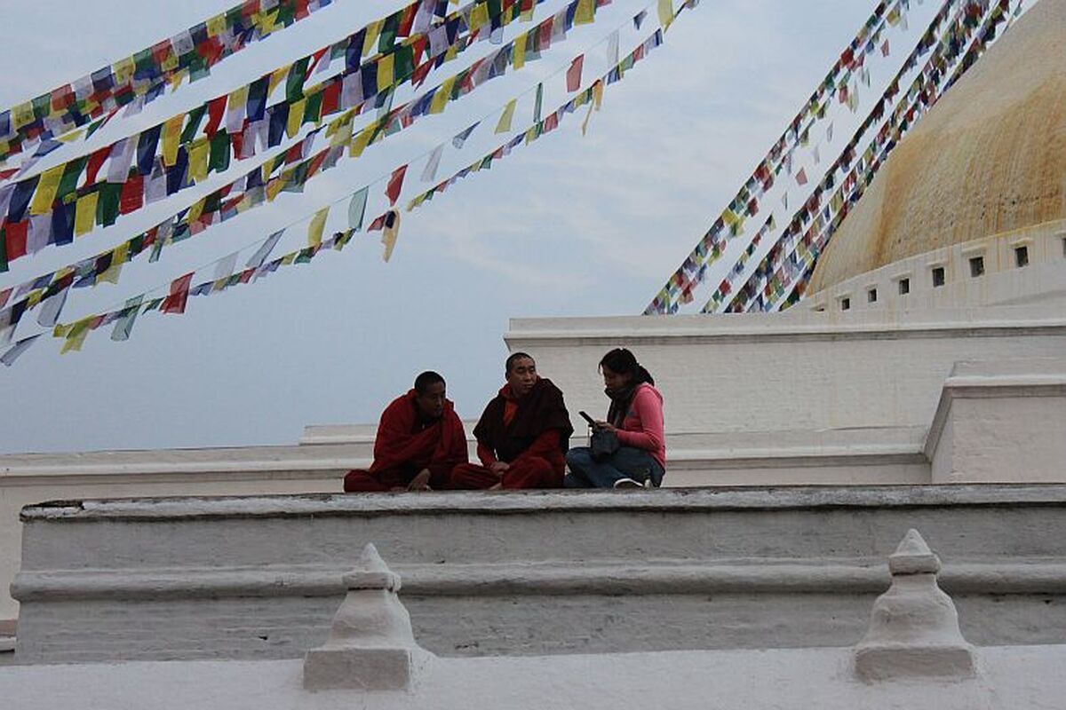 lokale bevolking in Budnath, Nepal
