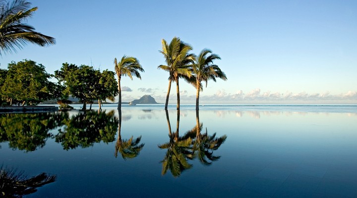 Prachtig uitzicht over de zee vanaf Mauritius