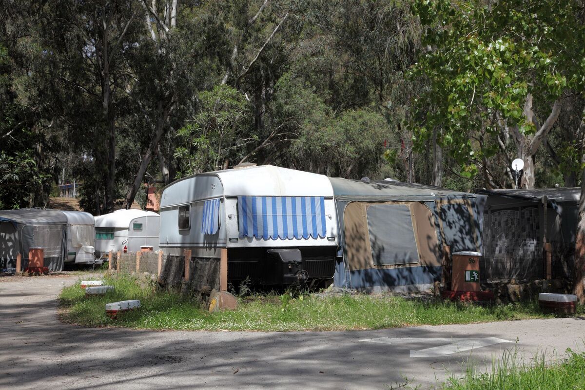Caravans op camping