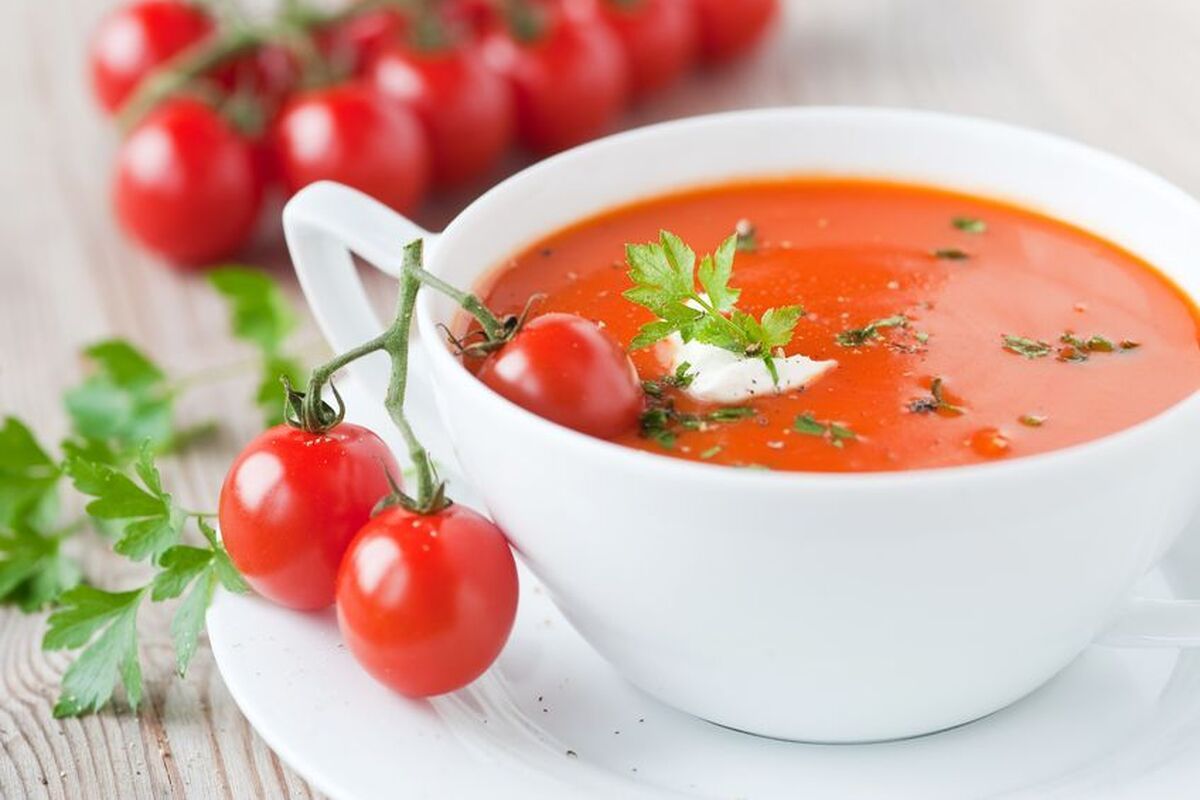 De koude tomatensoep gazpacho