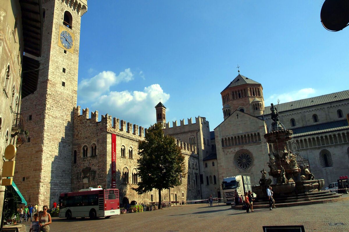 Plein in de stad Trento, Itali�
