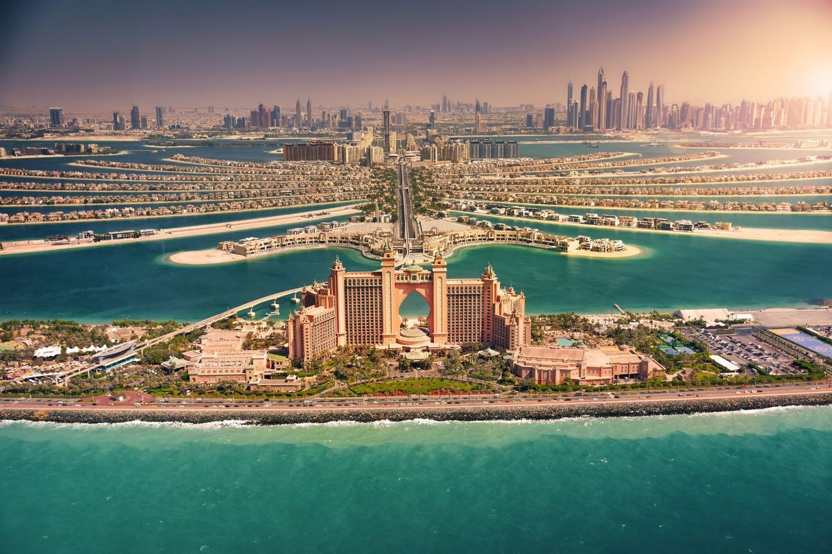 Het palmeiland Palm Jumeirah in Dubai