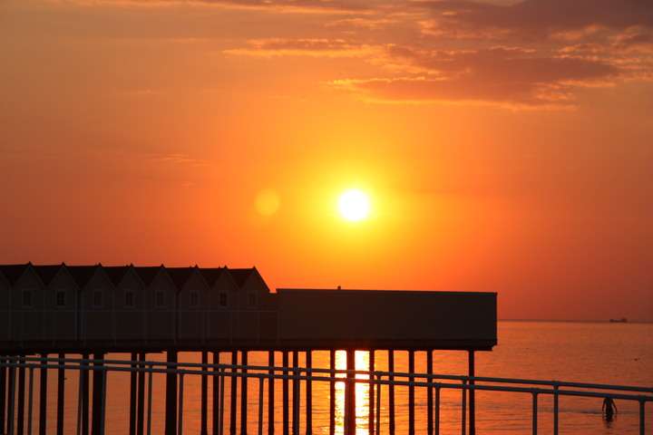 De zonsondergang bij Pålsjöbaden