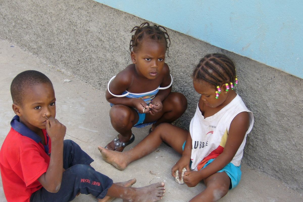 Lokale bevolking, kindjes, Kaapverdie