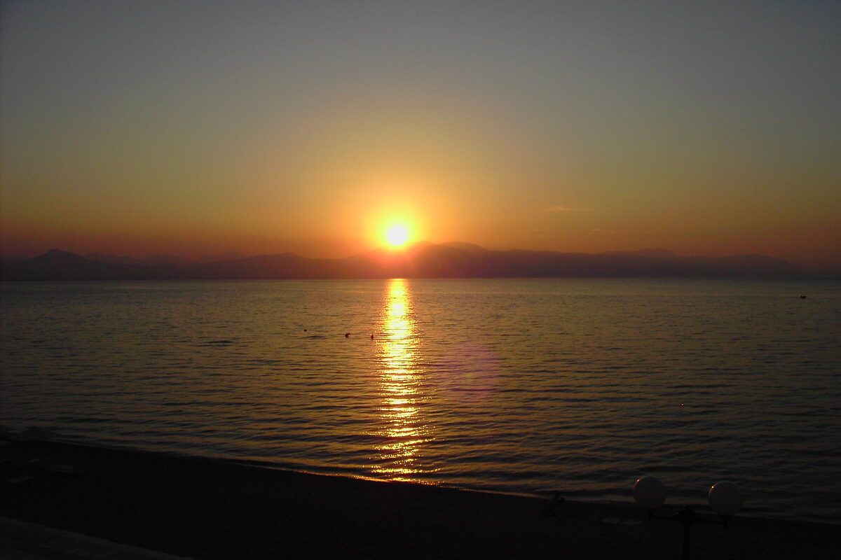 Zonsondergang in Athene in Griekenland