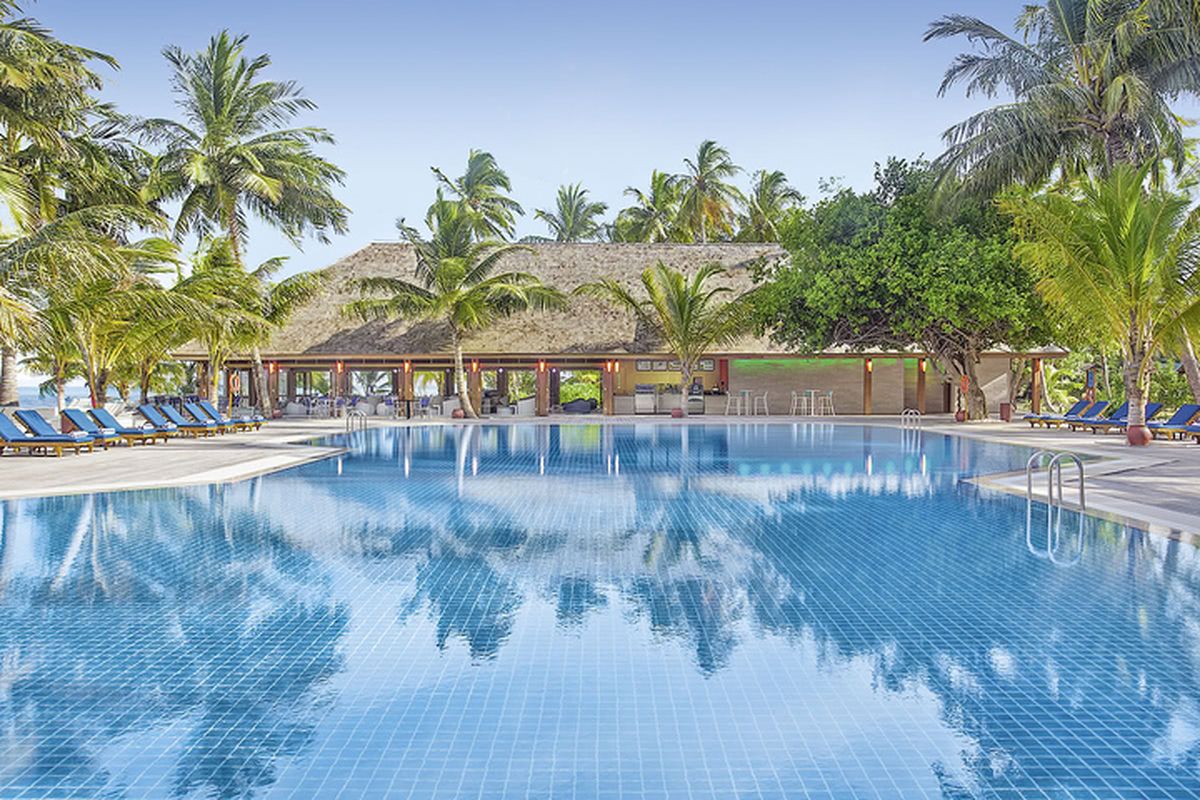 Een van de zwembaden op het resort