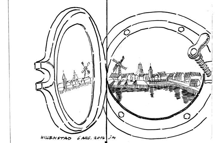 tekening patrijspoort Willemstad