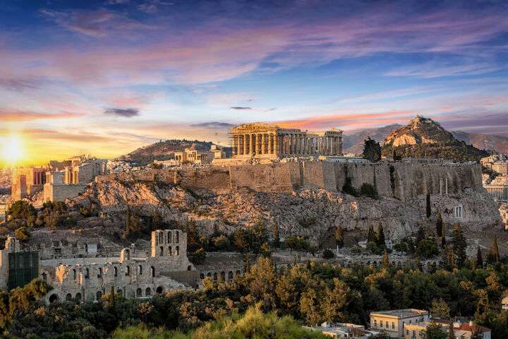 Parthenon tempel op de Akropolis in de hoofdstad Athene