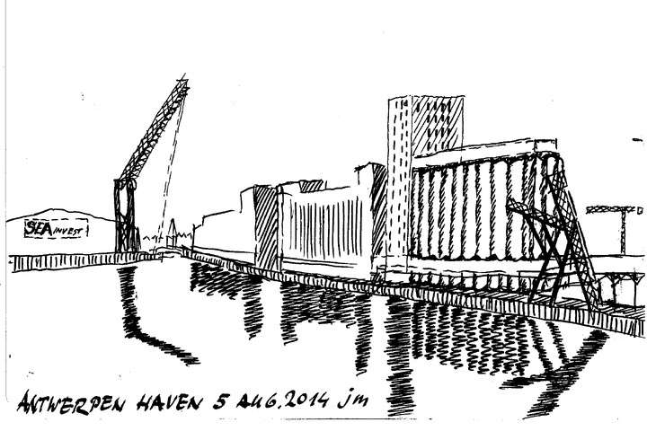 tekening haven Antwerpen