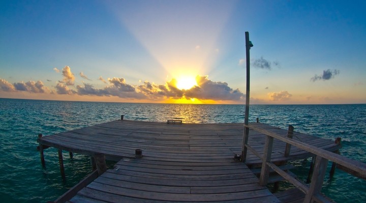 Zonsondergang in Belize